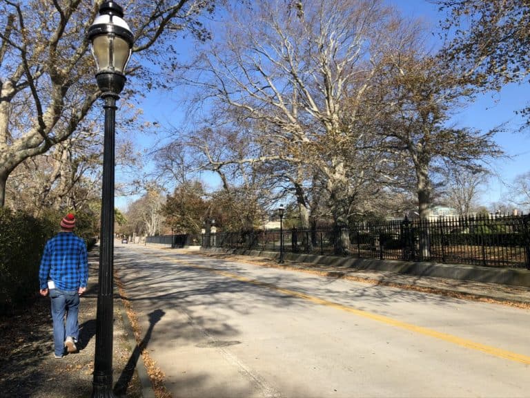 Enjoying our stroll back on Bellevue Ave.