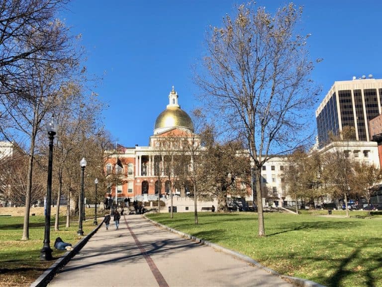 The second site on the Freedom Trail: the Massachusetts State House.