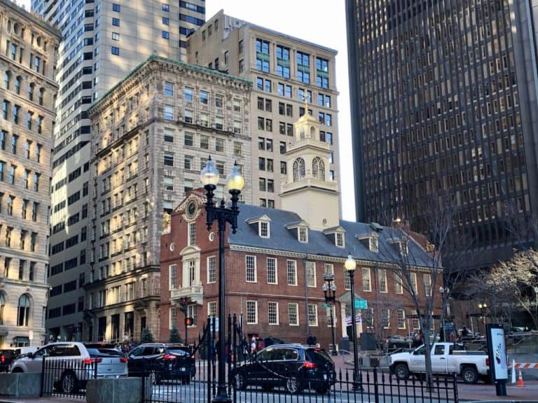 The Old State House is the oldest surviving public building in Boston.