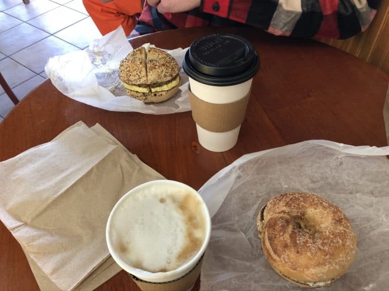 Maple lattes and tasty bagels!