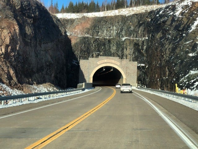 One of the tunnels you'll pass through on 61 on your trip up to Lutsen!