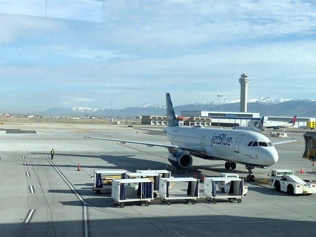 A glimpse of the mountains from the Salt Lake City airport.