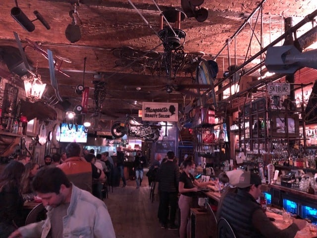 The unique decor of No Name Saloon.