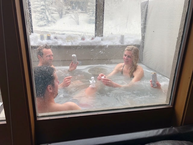 Enjoying some hot tub time!