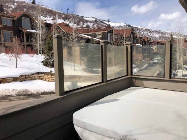 Views of the mountain from the hot tub on our deck!