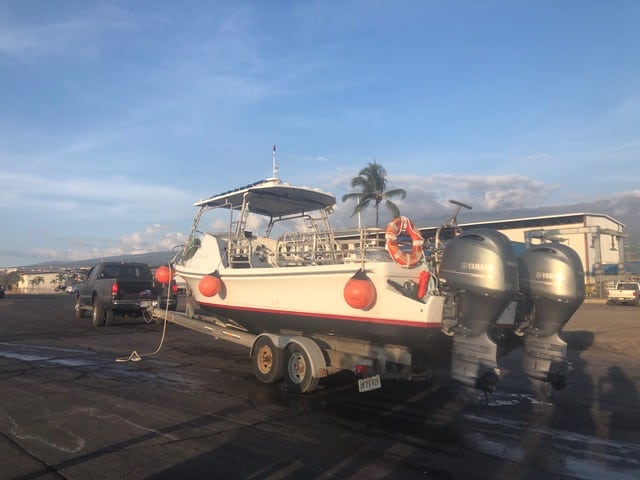 Our boat arriving at Honokohau Marina!