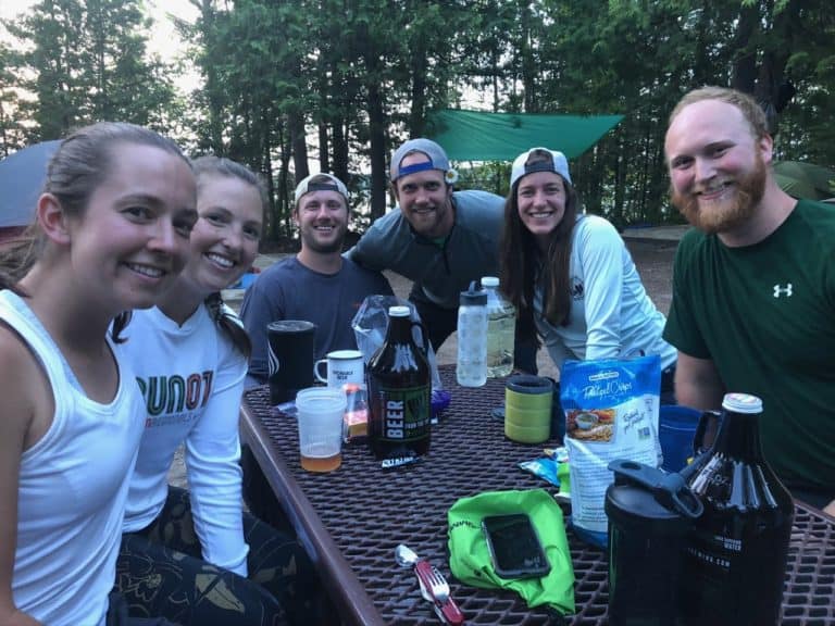 Hanging out at our picnic table!