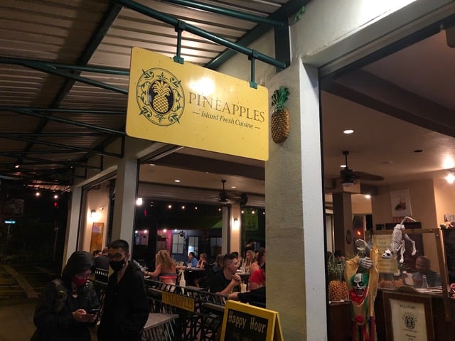 Pineapples: one of the only restaurants open late in Hilo!