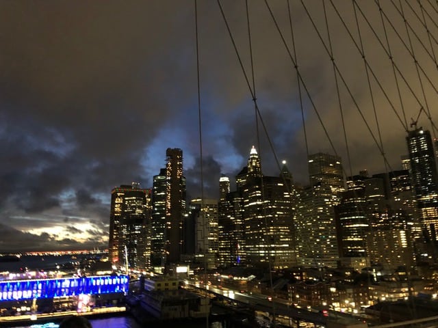 View of the city from the Brooklyn Bridge!