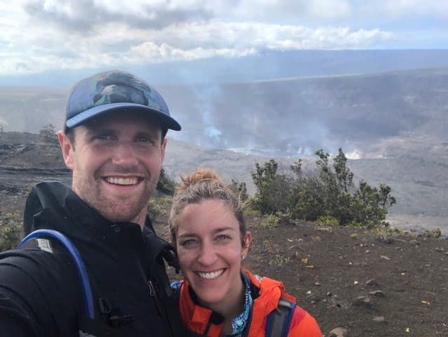 You know, just a volcano erupting behind us!