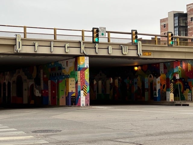 One of the several entrances to Bricktown!