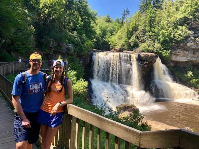 On the steps down to Blackwater Falls!